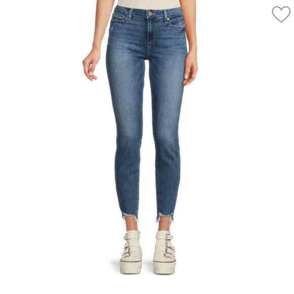 PAIGE VERDUGO ANKLE deconstructed hem MidRise straight skinny size 31 Stretch - Picture 1 of 9